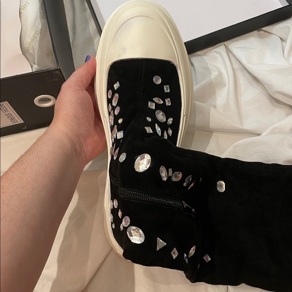 •CAPE ROBBIN• “Reesy” Chunky Sole Rhinestone Gem Sock Boot/Sneakers >> NIB - Picture 10 of 16